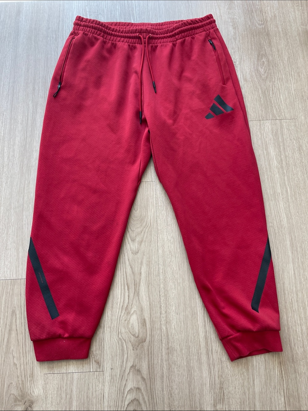 adidas ZNE Red Track Joggers with Black Details
